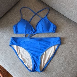 J.Crew French Criss Cross Bikini in Bistro Blue